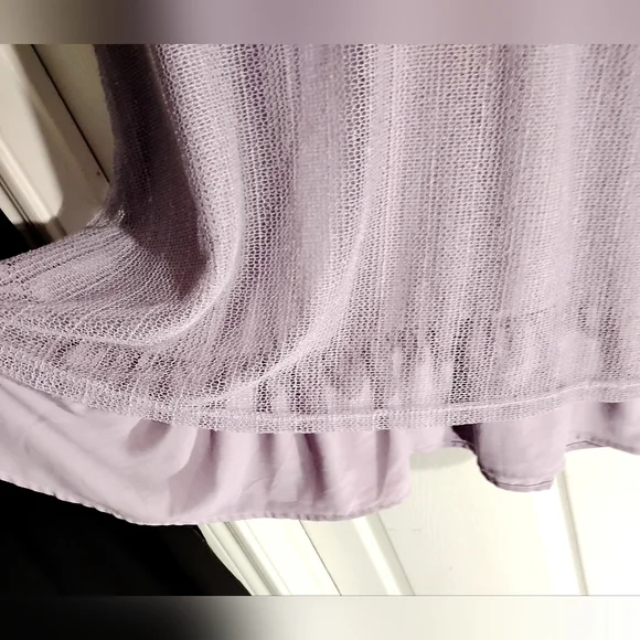 🦩SIMPLY NOELLE Plus Size Pullover Sleeveless Tunic Tank Lavender Mesh Overlay - Picture 5 of 16